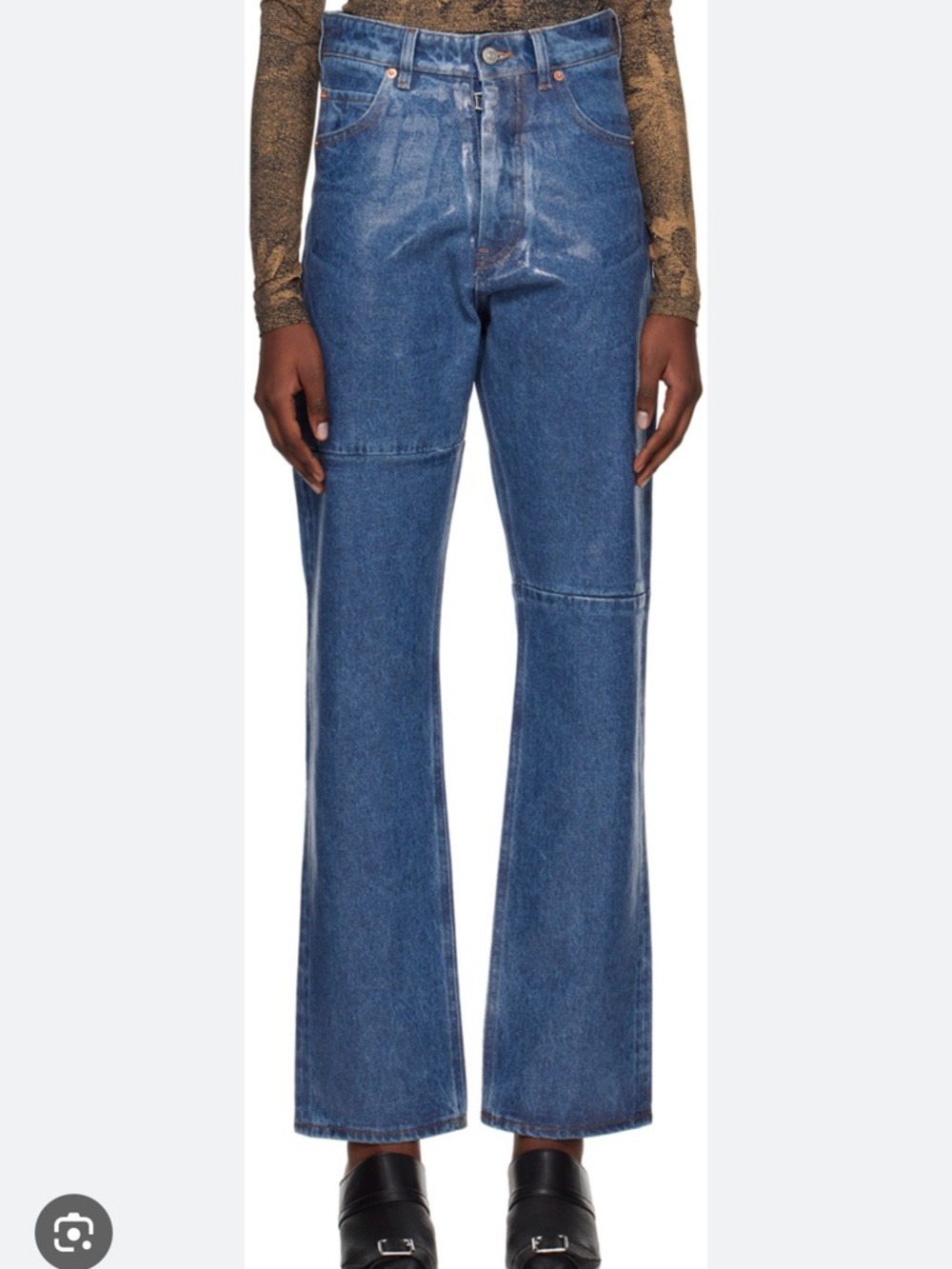 MM6 Maison Martin Margiela Women's Medium Blue Straight Jeans